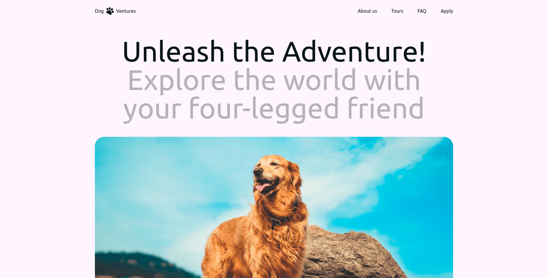 dogventures landing page