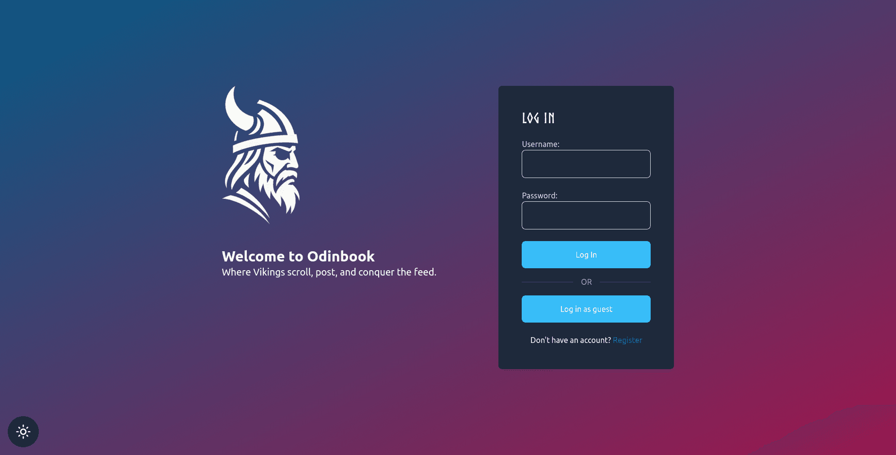 odinbook login page